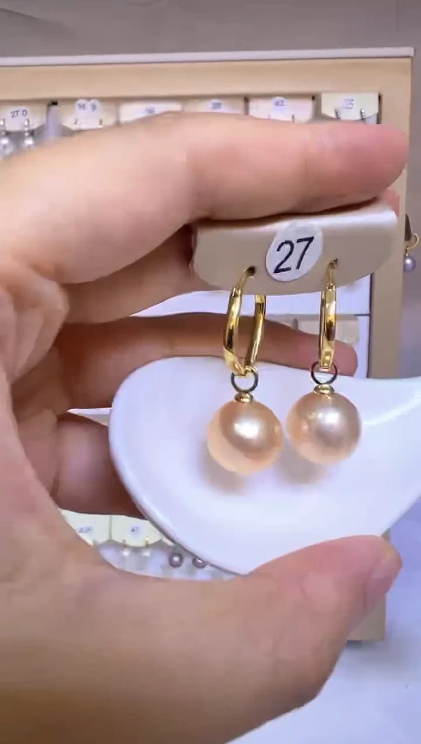 银S925镶嵌淡水珍珠耳饰27