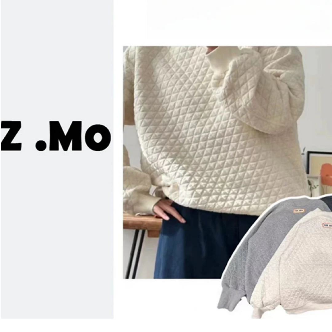 【菱格棉卫衣】韩单！东大门韩系加绒保暖御寒菱格卫衣