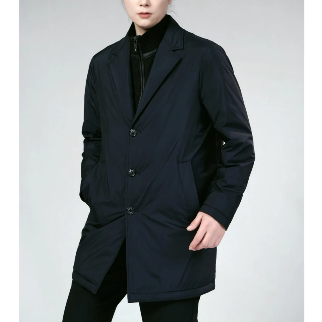 福利款/缇瑞男士可拆卸领风衣羽绒服24913秋冬男装可拆卸领羽绒服