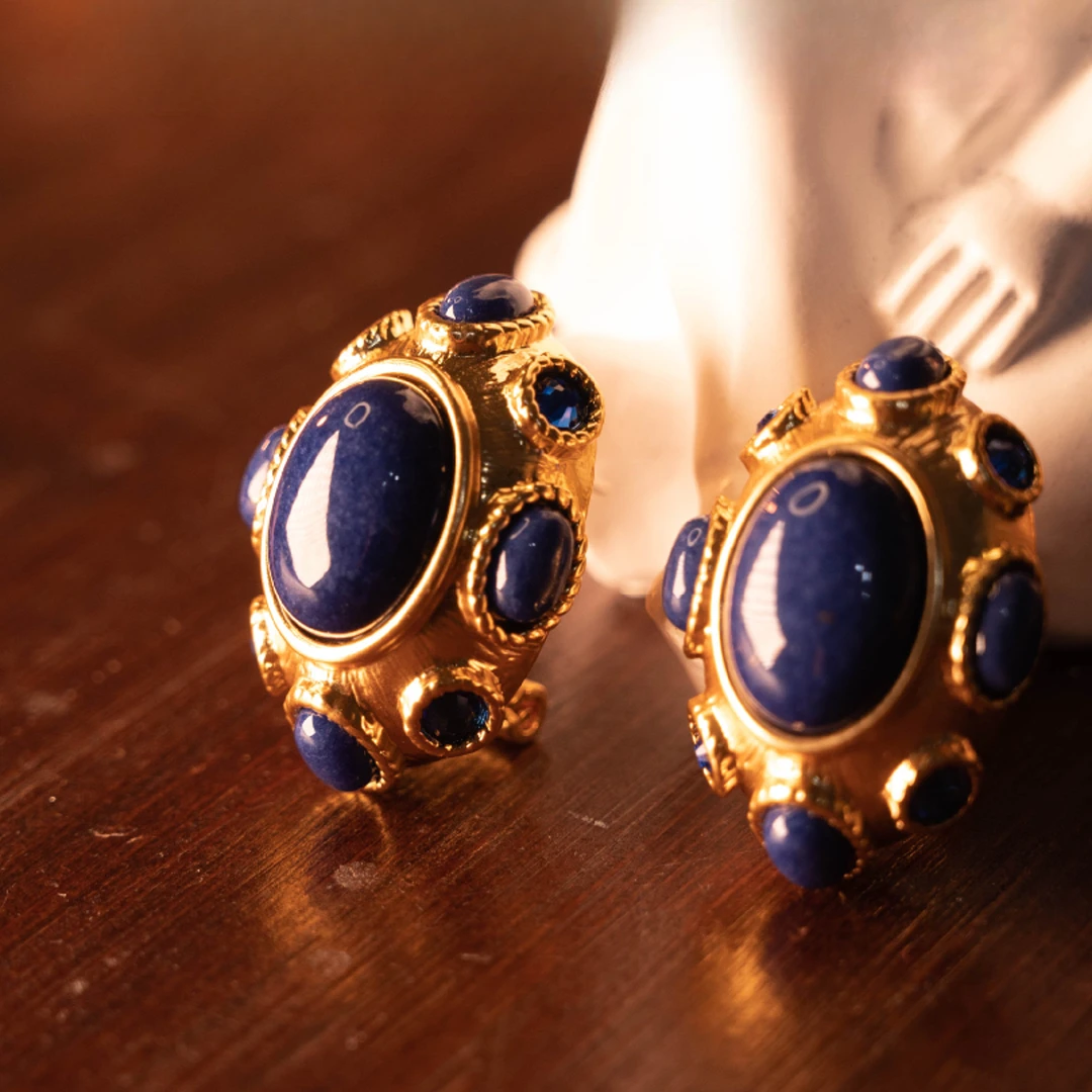 铜合金耳饰 【苏美尔蓝】铜合金耳钉