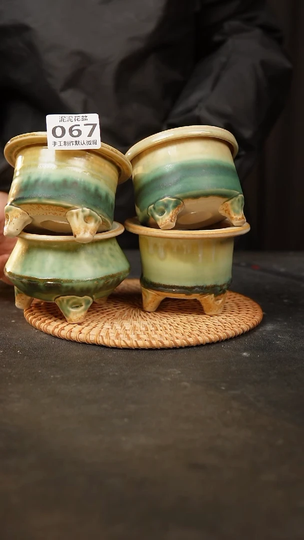 【闪购商品】瓷片067泥泥手工花盆