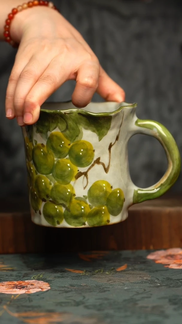 杯釉下彩手工手绘同款陶器