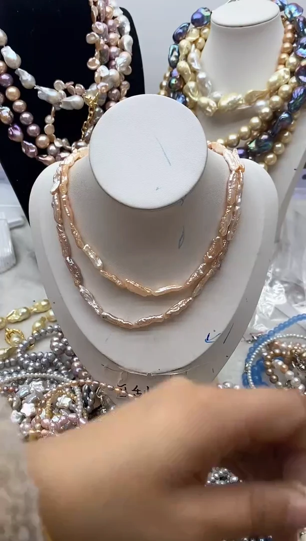 【闪购商品】淡水珍珠颈饰钛钢54