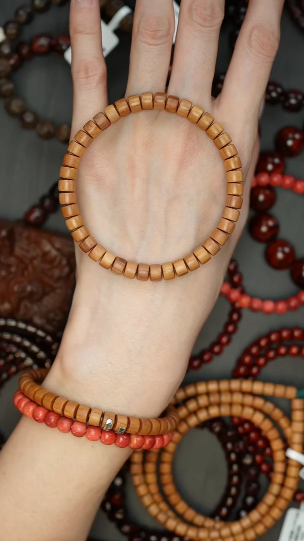 檀香木手串/手链老山檀香6.5mm药片