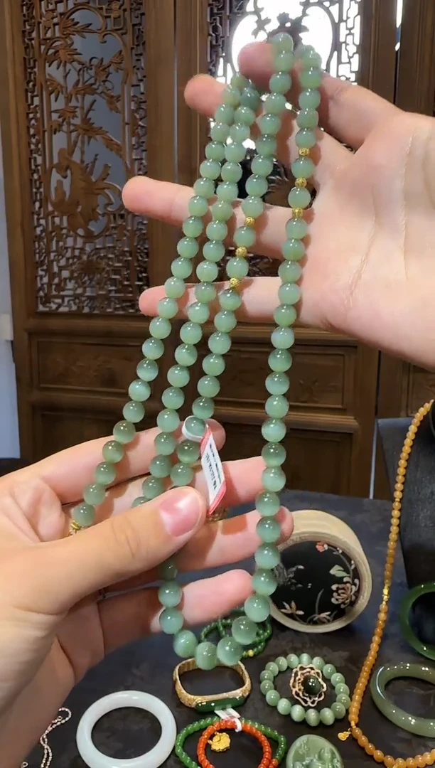 【闪购商品】和田玉项链18K金镶嵌1