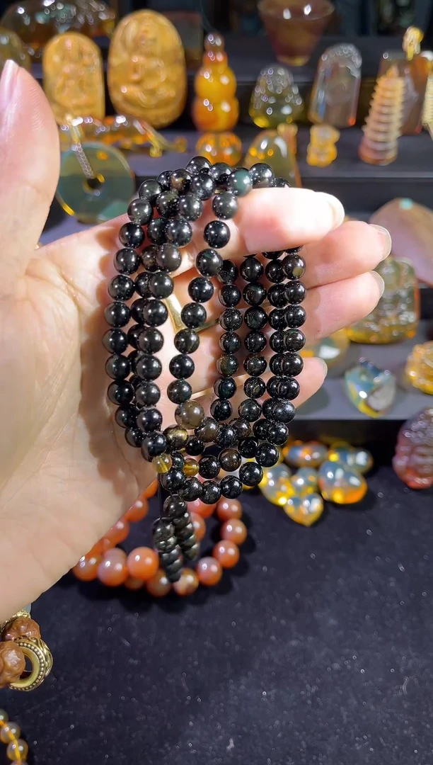 琥珀颈饰未镶嵌翁珀108 7mm+ 25.9g