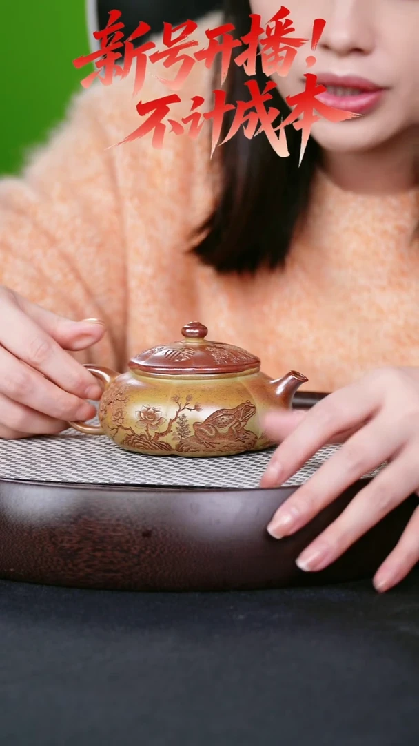 茶壶紫砂宜兴紫砂壶凌花寒江