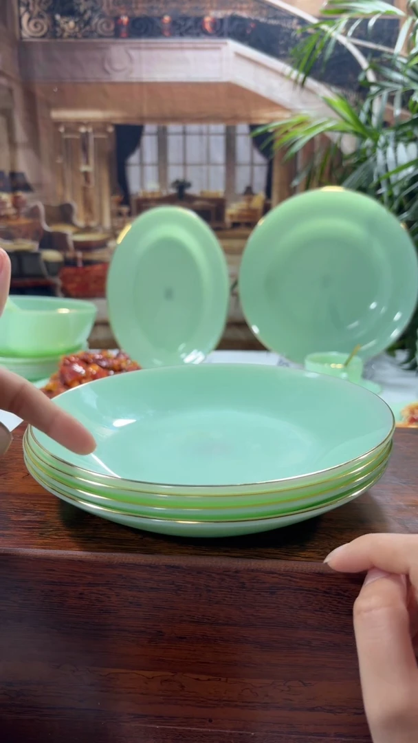 【闪购商品】... 8英寸深盘4个  玉瓷【贝美】