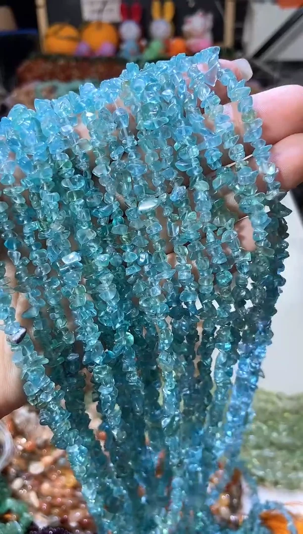 水晶珠宝半成品未镶嵌卡3-5小蓝磷灰