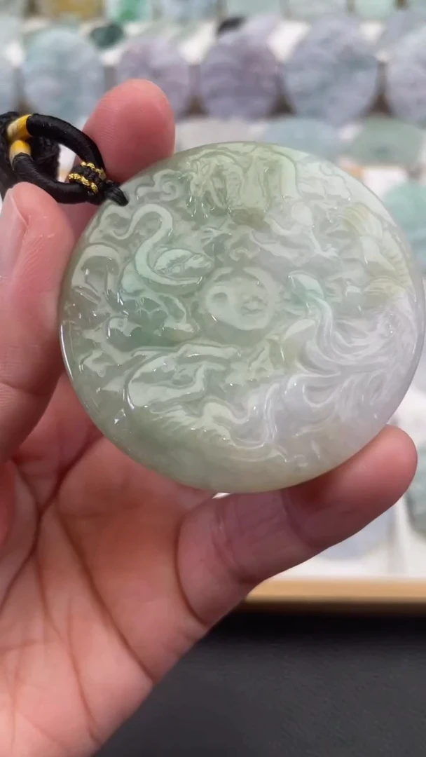 颈饰未镶嵌翡翠天然缅甸翡翠A货 有瑕疵13