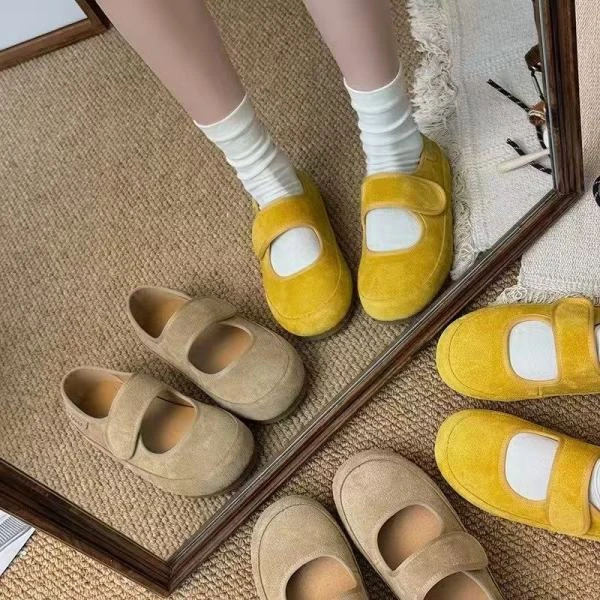 2025新款魔术贴丑萌浅口小单鞋817