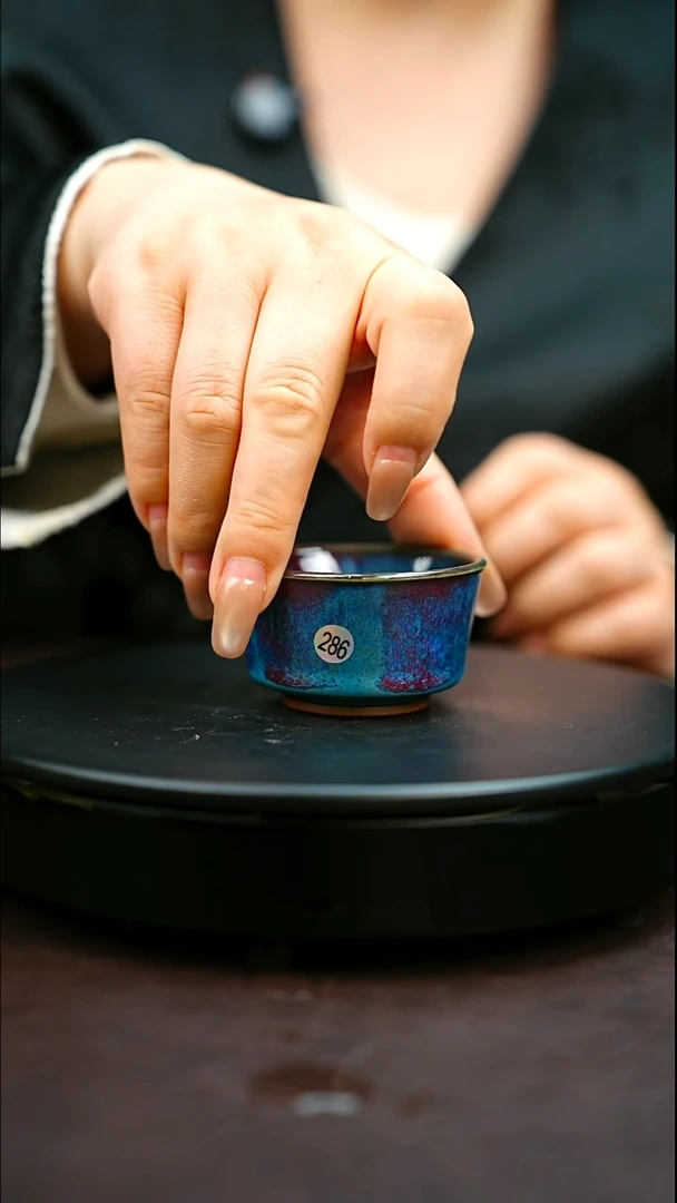 286#原矿钧瓷炉钧釉直口杯