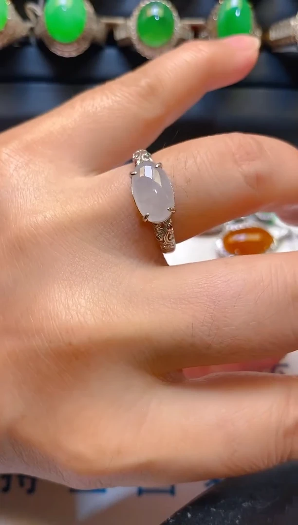 【闪购商品】翡翠耳饰银S925镶嵌天然A货翡翠1