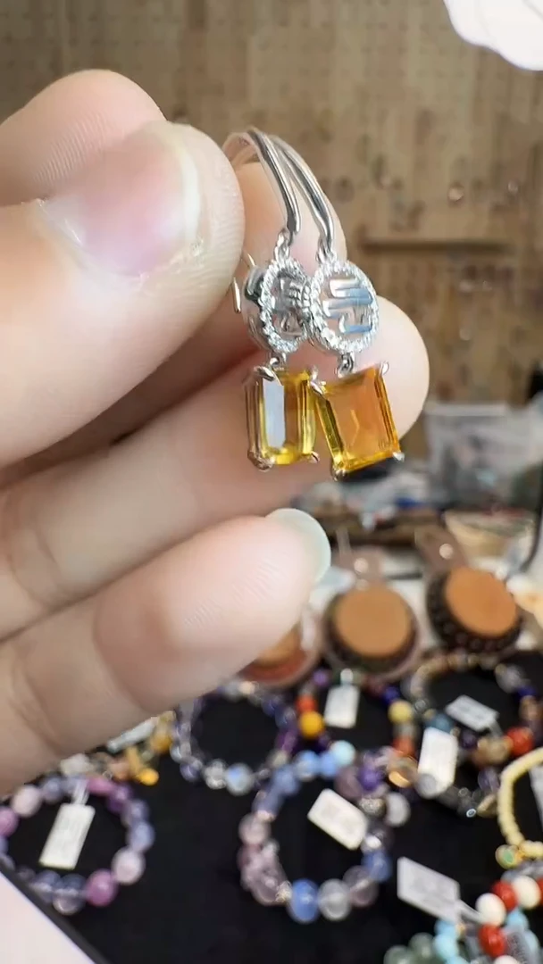 银S925镶嵌耳饰水晶村2513