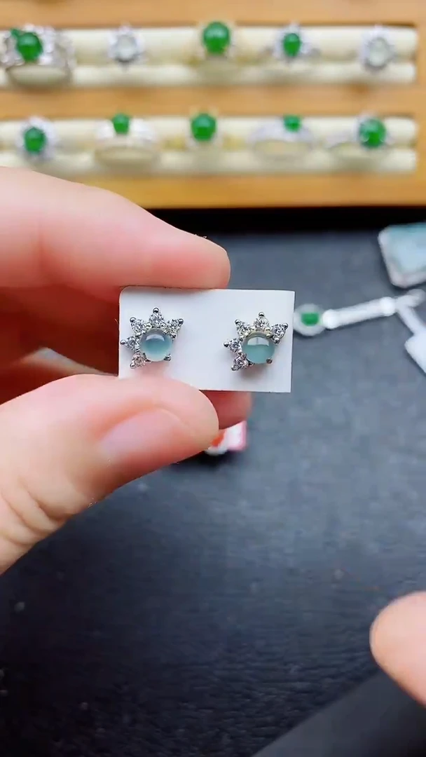 银S925镶嵌戒指翡翠1