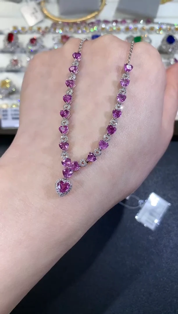 【闪购商品】彩色蓝宝石套链18K金镶嵌R272|16800