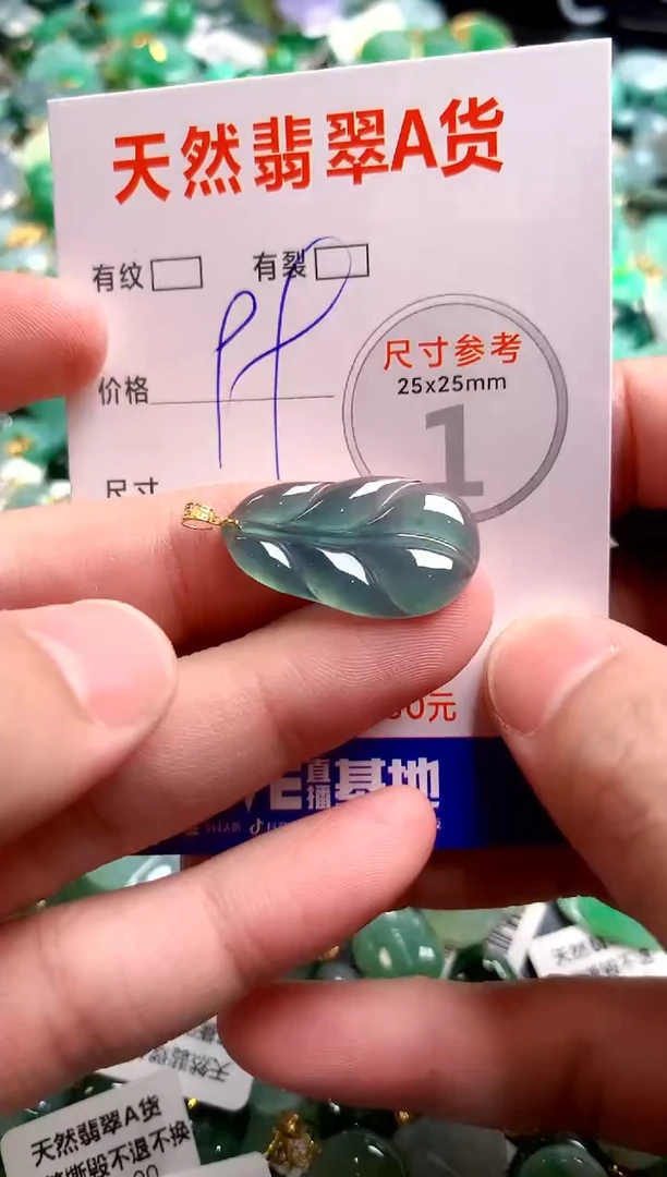 翡翠18K金镶嵌颈饰24000052