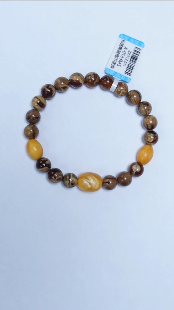 手链琥珀未镶嵌缅珀溶洞花蜡手串8-10mm