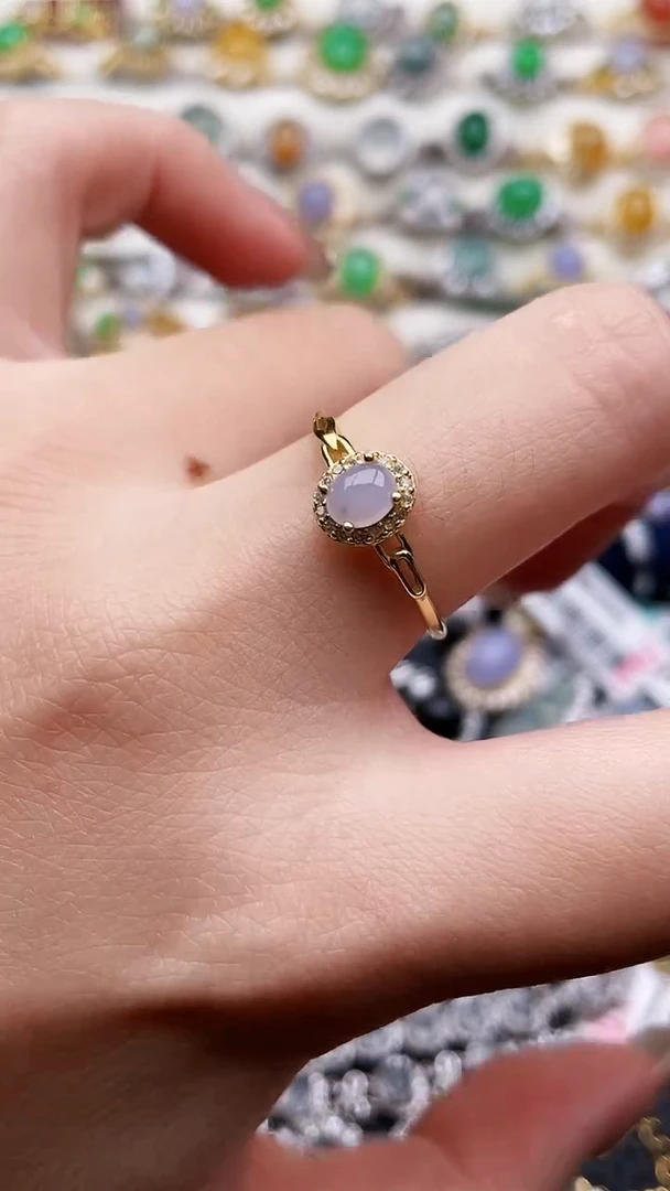 银S925镶嵌戒指翡翠10