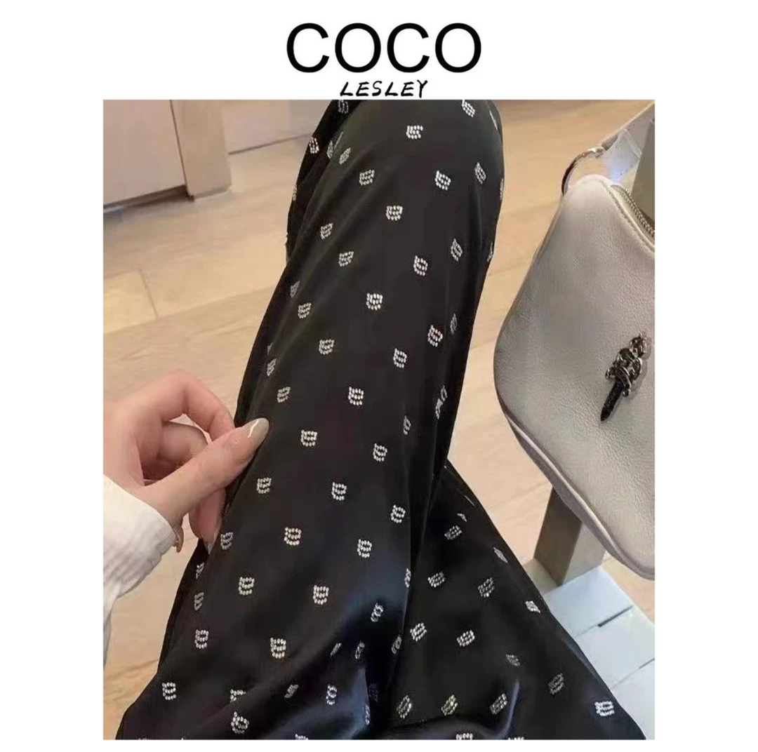 【COCO LESLEY专属】设计师款烫钻阔腿裤