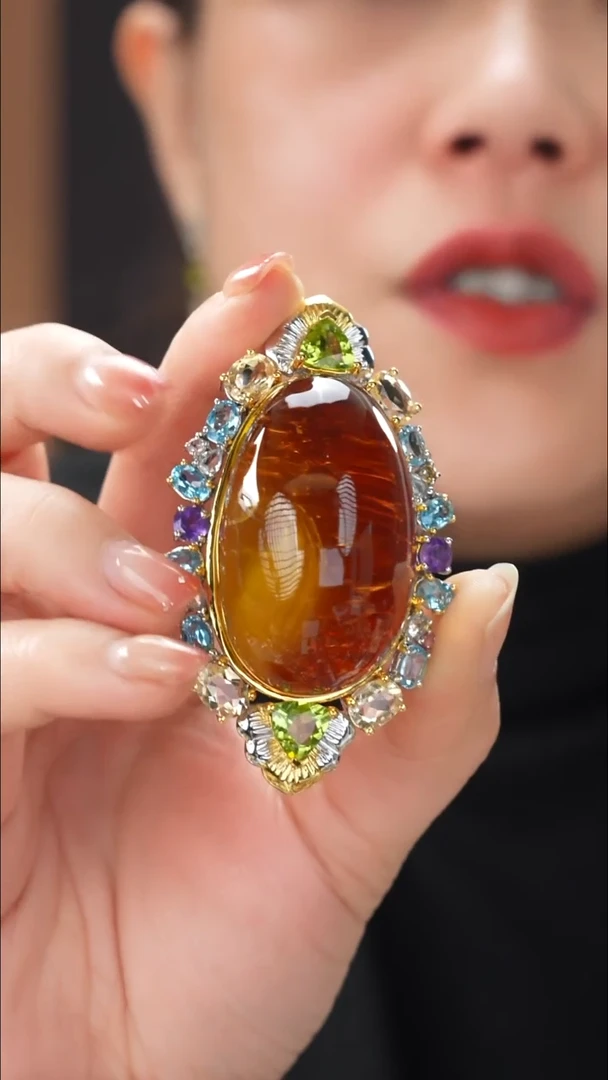 琥珀吊坠(不含链)未镶嵌精品吊坠