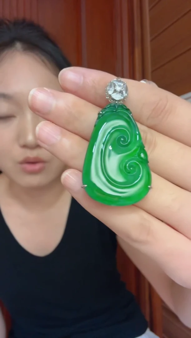 翡翠银S925镶嵌吊坠(不含链)吊坠不含链