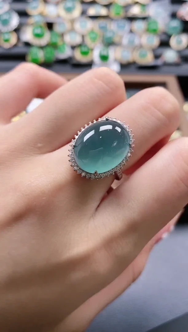 【闪购商品】翡翠戒指银S925镶嵌51511