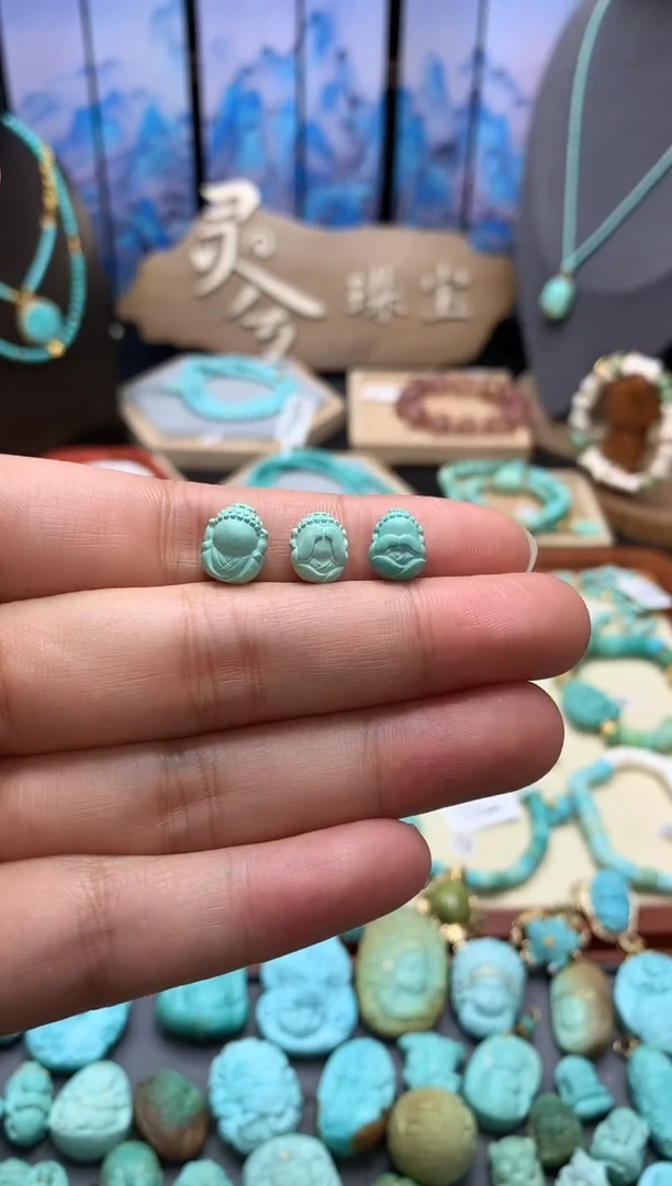 【闪购商品】绿松石挂件未镶嵌三不佛