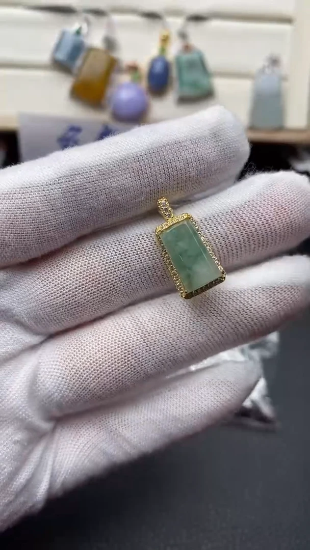 银S925镶嵌戒指翡翠1