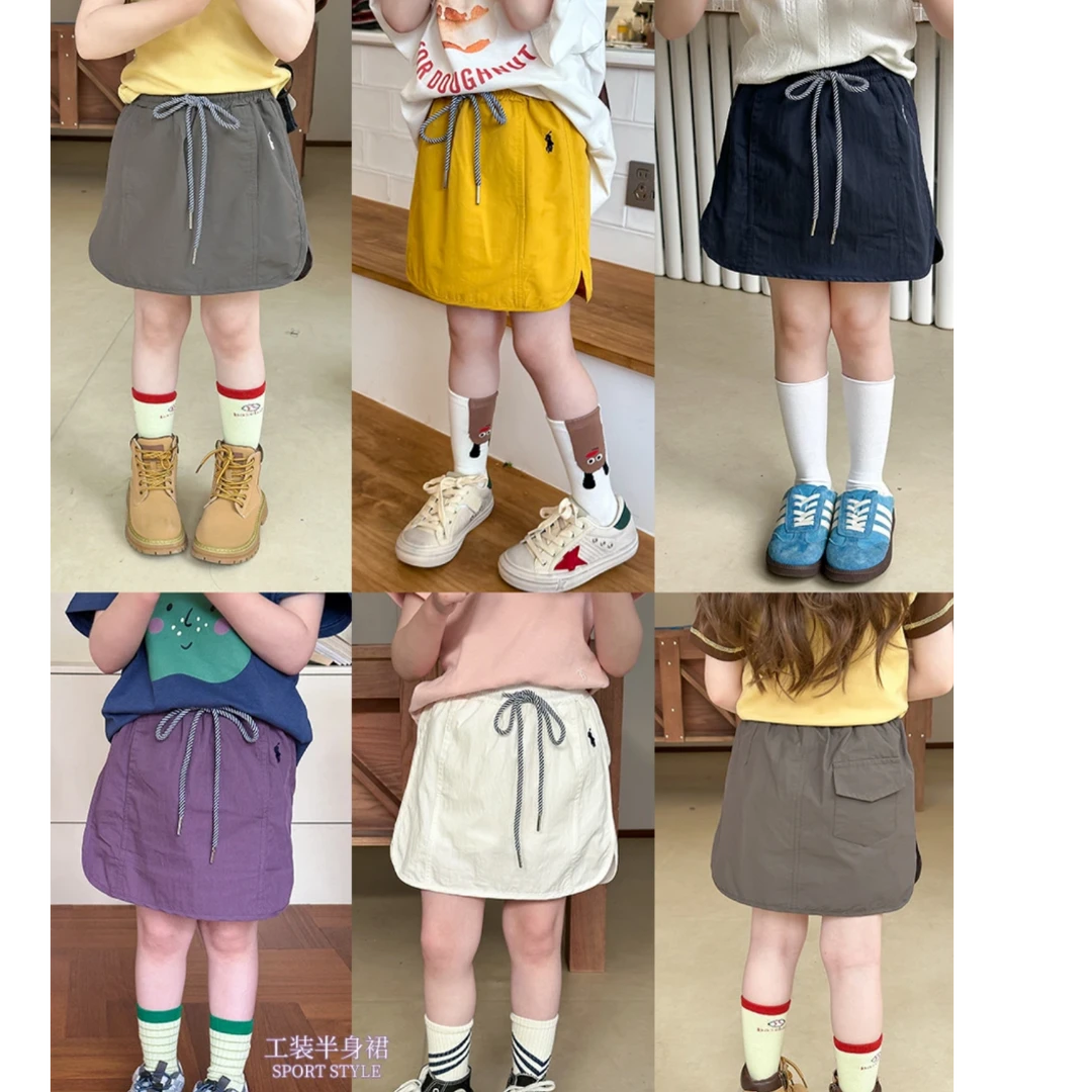 【思晨家】女童夏季新款防走光短裙女宝宝夏季新款工装短裤裙子时尚