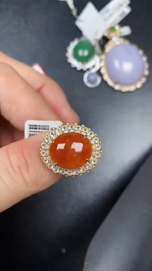 银S925镶嵌戒指翡翠3160