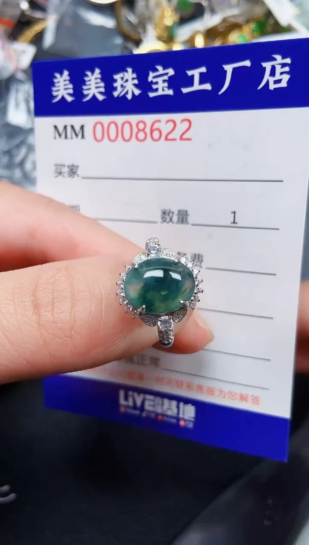 翡翠银S925镶嵌颈饰8622