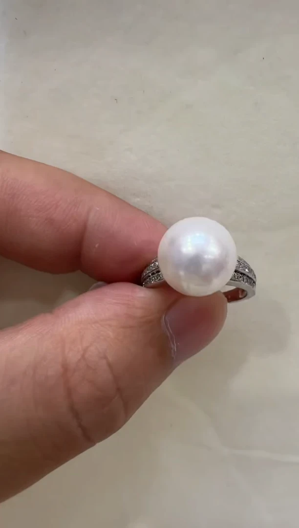 淡水珍珠戒指银S925镶嵌清货