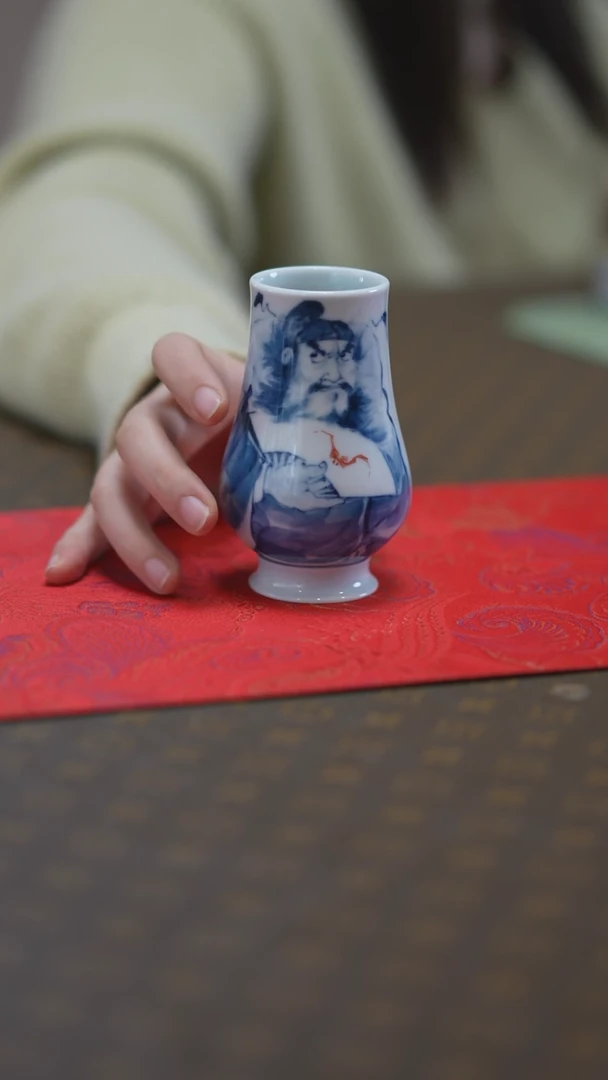 【闪购商品】瓷片景德镇青花钟馗作品