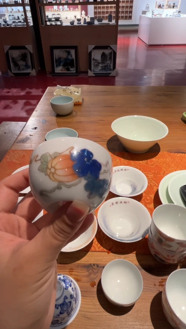 歌****_景德镇文祥窑手工釉下彩陶瓷单杯