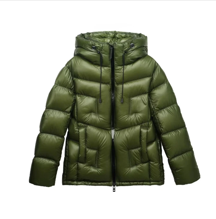 【90白鸭绒】2025年冬季短款时尚保暖连帽极简风羽绒服加厚情侣外套