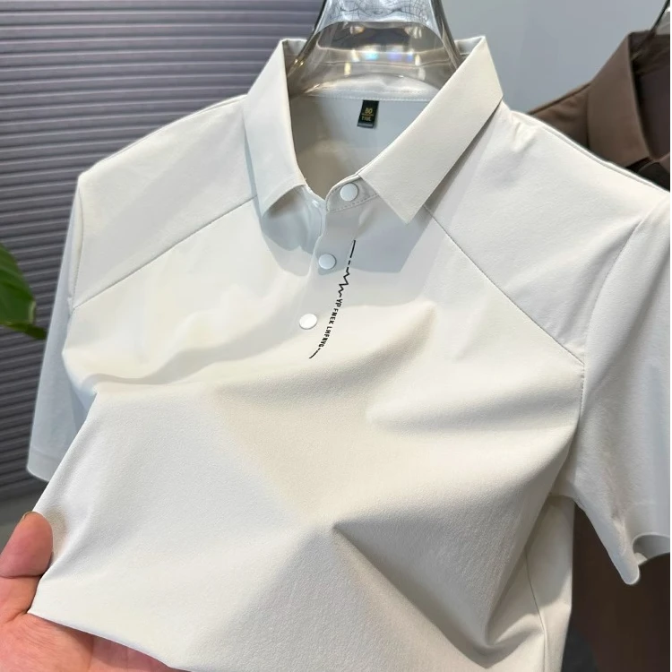 巴康波劳 纯色短袖t恤男2025新款polo衫男装夏季薄款上衣服衬衫领