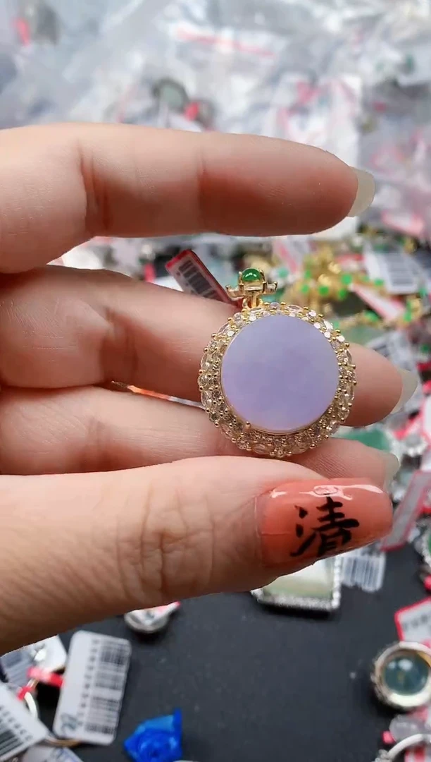 银S925镶嵌戒指翡翠天然A货缅甸翡翠