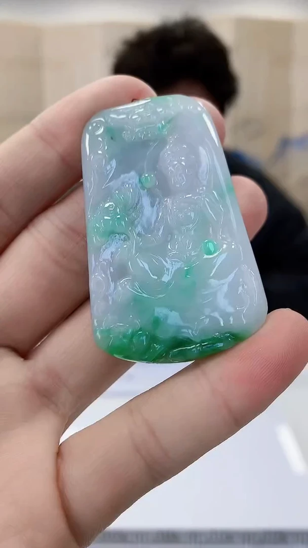 【闪购商品】定制翡翠未镶嵌4688bb-毛货挂件161赠珠链