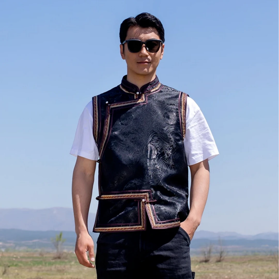 Adiya brand 蒙古族男生马甲背心坎肩短款