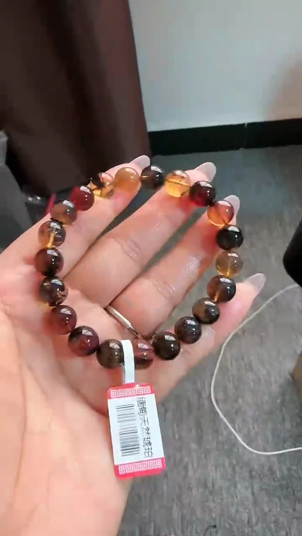 【闪购商品】琥珀手链未镶嵌规格9微瑕多宝手串#5