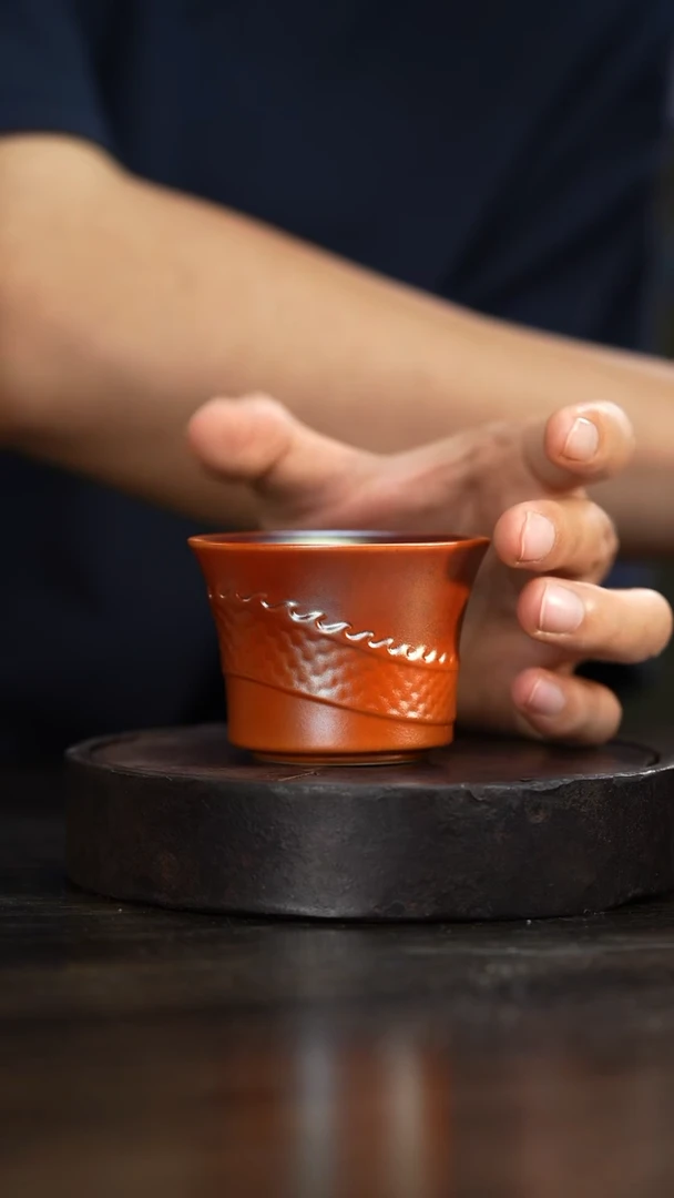 104柴房陶瓷柴烧盘龙杯