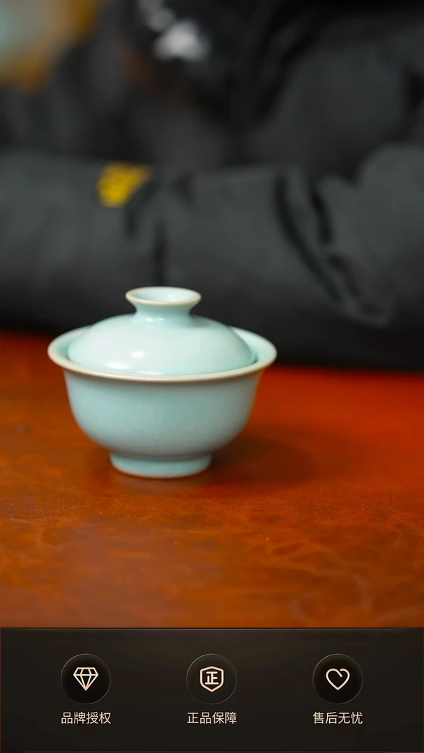 仿古二才压手盖碗不完美 简装