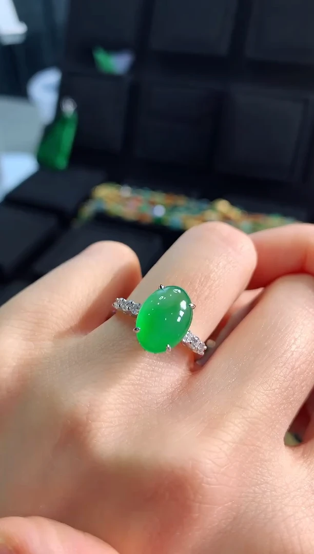 【闪购商品】翡翠戒指18K金镶嵌戒指