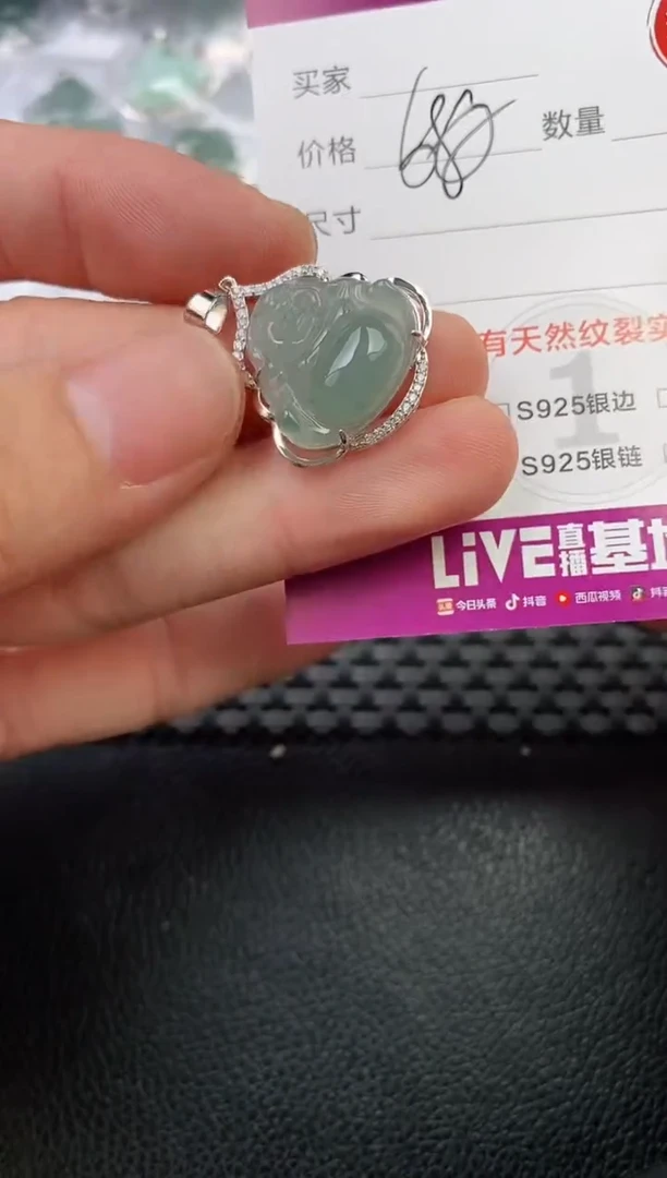 翡翠银S925镶嵌颈饰·