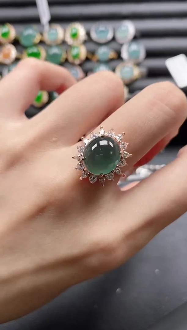 【闪购商品】翡翠戒指银S925镶嵌51511