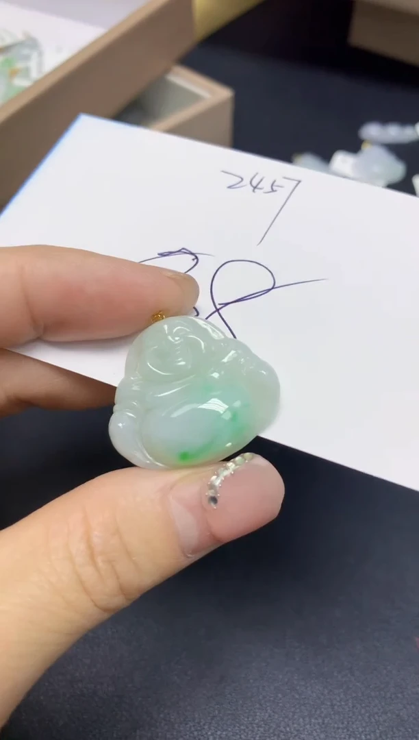 【闪购商品】翡翠挂件18K金镶嵌 天然翡翠A货