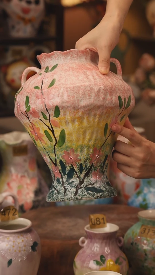 陶瓷317景德镇设计师手作花器摆件侘寂风