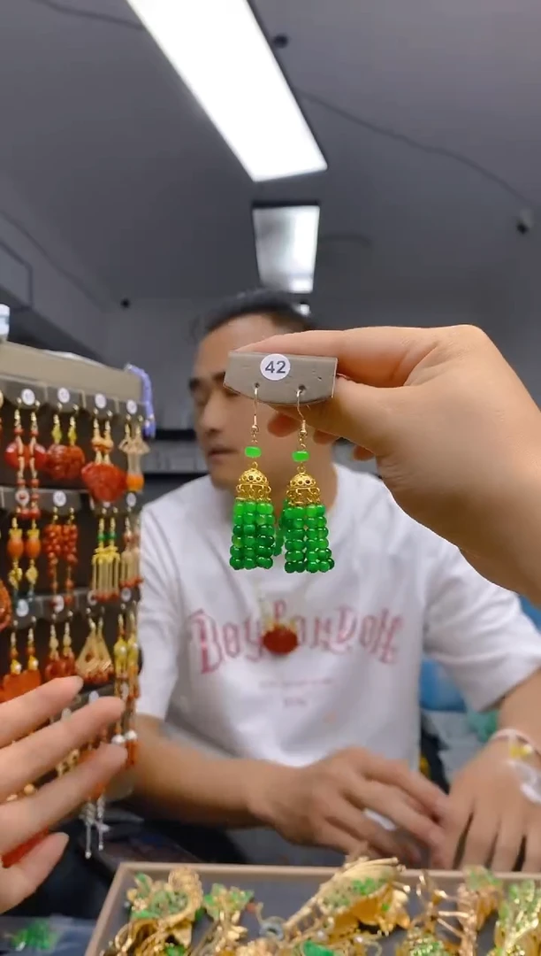 翡翠合金耳饰0230翡翠耳钩