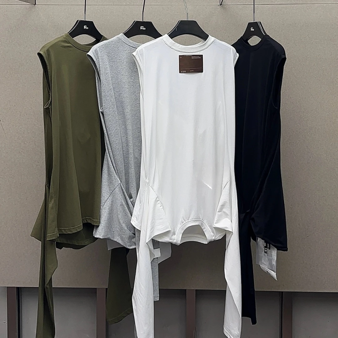 【奥莉】2025春夏：韩版时尚显瘦倒立绑袖两穿背心56603